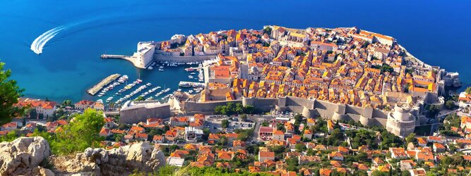 Stadt Urlaub Dubrovnik Aussichtsplattform Gray Falcon - Ein schöner Platz in der Gegend für ein Piknik bei schönem Sonnenuntergang mit toller Aussicht auf Cavtat und die Bucht vor Dubrovnik.